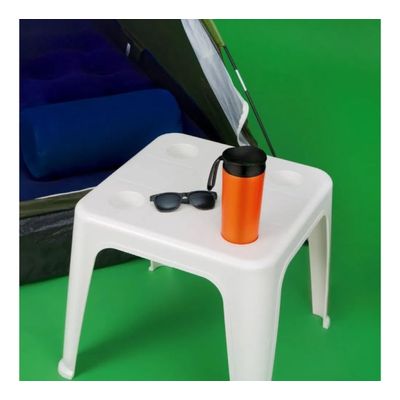 Mesa Quadrada Plástica De Apoio Multiuso C/ Porta Copos Mor