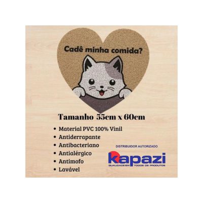 Tapete Capacho Vinil Pet Cat Cute 55cm X 60cm Kapazi
