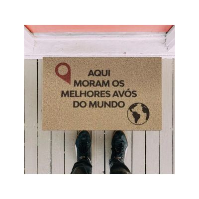 Tapete Capacho Vinil Melhores Avós 60x40 Super Print Kapazi