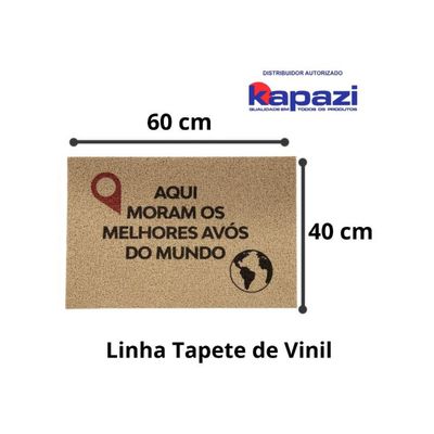 Tapete Capacho Vinil Melhores Avós 60x40 Super Print Kapazi