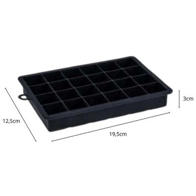 Kit 5 Formas De Gelo Silicone 24 Cubos Preto Weck Maleável Bar Restaurantes