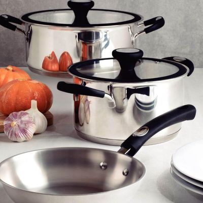 Jogo de Panelas Tramontina Solar 4 Peças Inox Fundo Triplo Cabo Silicone