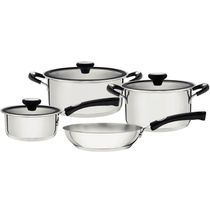 Jogo de Panelas Tramontina Solar 4 Peças Inox Fundo Triplo Cabo Silicone
