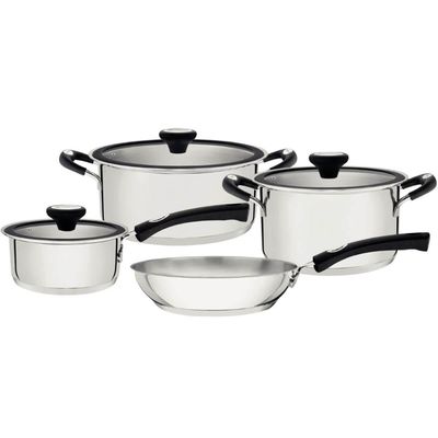 Jogo de Panelas Tramontina Solar 4 Peças Inox Fundo Triplo Cabo Silicone