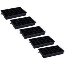 Kit 5 Formas De Gelo Silicone 24 Cubos Preto Weck Maleável Bar Restaurantes