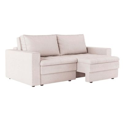 Sofá 3 Lugares Retrátil Berna Linho Cru 210 cm