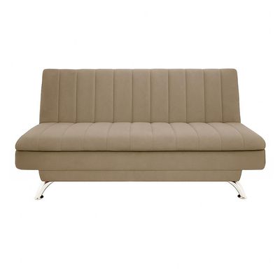 Sofá-Cama Casal 3 Lugares Paiva Suede Bege
