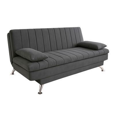 Sofá-Cama Casal 3 Lugares Paiva Suede Grafite