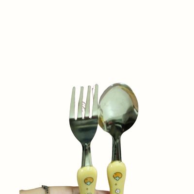 Conjunto de Talheres Infantis Capivara Garfo ou Colher Estojo Transparente Branco Fwb