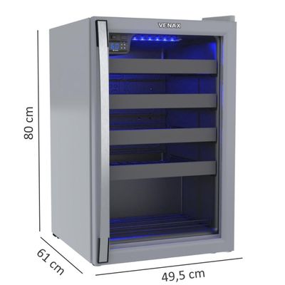 Adega de Vinhos Venax 24 Garrafas Piubella Cinza 110v