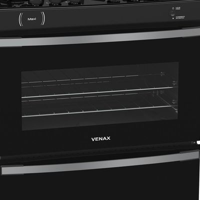FOGAO A GAS MAXI VITREO 5 Q PRETO FOSCO GAS GLP
