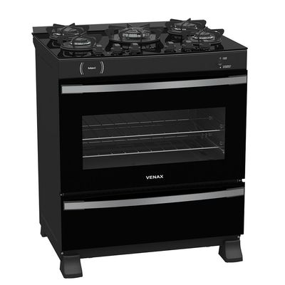 FOGAO A GAS MAXI VITREO 5 Q PRETO FOSCO GAS GLP