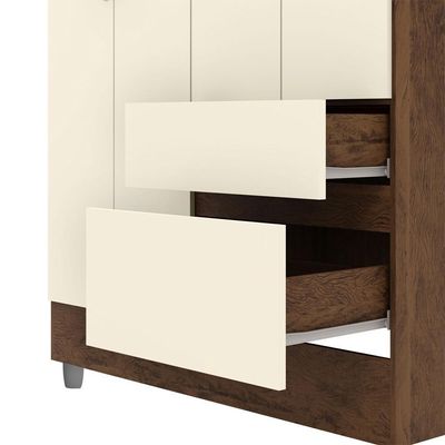 Guarda Roupa 4 Portas Espelho 102 Cm 10090 Vlr Imbuia Champanhe