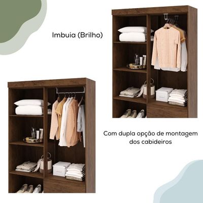 Guarda Roupa 4 Portas Espelho 102 Cm 10090 Vlr Imbuia