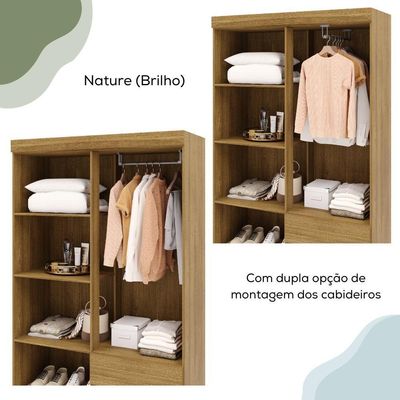 Guarda Roupa 4 Portas Espelho 102 Cm 10090 Vlr Nature