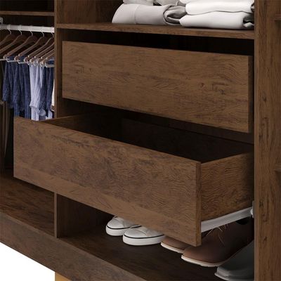 Guarda Roupa Casal 6 Portas 2 Gavetas Espelho 218 Cm Vlr Imbuia