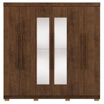 Guarda Roupa Casal 6 Portas 2 Gavetas Espelho 218 Cm Vlr Imbuia