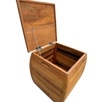 Baú De Madeira Maciça Com Tampa Articulada – 41x44x43cm
