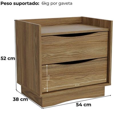 Comoda 4 Gavetas 02 Mesas De Cabeceira 2 Gavetas M26061 Kappesberg Nogueira
