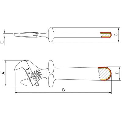 Chave Ajustável Isolada Iec 60900 8'' Tramontina Pro Tramontina