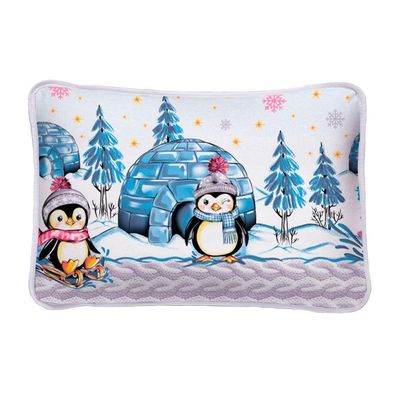 Jogo De Lençol Alegria Solteiro 2 Peças Infantil Estampado Malha 100% Algodão - Pinguins