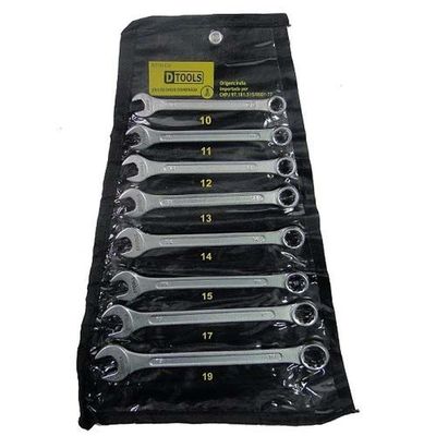 Jogo De Chave Combinada 10 A 19mm (8 Peças) - Aço Carbono - Dtools