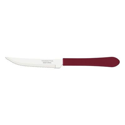 Faca Para Churrasco Tramontina Leme Com Lâmina Aço Inox E Cabo De Polipropileno Carmim 4 Tramontina