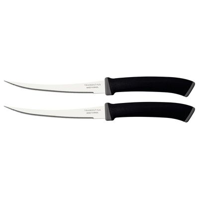 Conjunto De Facas Para Tomate Tramontina Felice Lâminas De Aço Inox Preto 2 Peças Tramontina