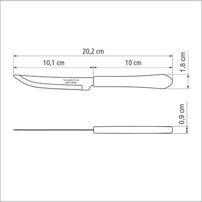 Faca Para Churrasco Tramontina Leme Com Lâmina Aço Inox E Cabo De Polipropileno Verde 4 Tramontina