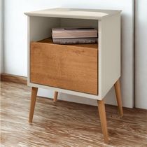 Mesa De Cabeceira 1 Gaveta 45 Cm Cancun Bechara Off White Naturalle