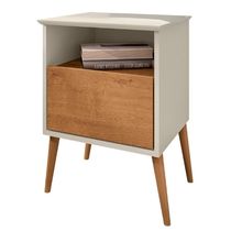 Mesa De Cabeceira 1 Gaveta 45 Cm Cancun Bechara Off White Naturalle