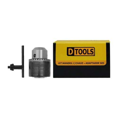 Kit Mandril Com Chave+adaptador Sds - Dtools Para Brocas De Diferentes Diâmetros