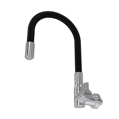 Torneira Zagonel Motion Flexível De Parede Preta