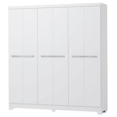 Guarda Roupa Casal 6 Portas 217x202 Cm E530 Kappesberg Branco
