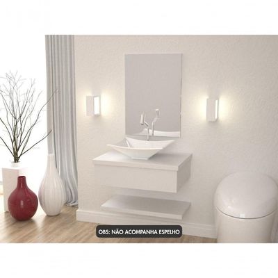 Conjunto Bancada C-cuba L38 E Prateleira Metrópole 605 Perffect Acetinado Branco Chess