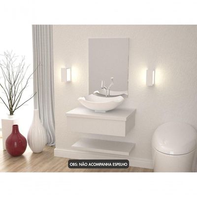 Conjunto Bancada C-cuba L42 E Prateleira Metrópole 605 Perffect Acetinado Branco Chess