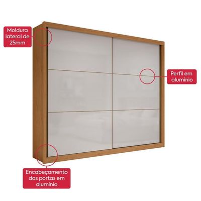 Guarda-roupa Casal 100% Mdf 2 Portas 6 Gavetas Easy Max Amendoa/off White