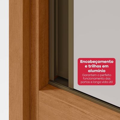 Guarda-roupa Casal 100% Mdf 2 Portas 6 Gavetas Easy Max Amendoa/off White