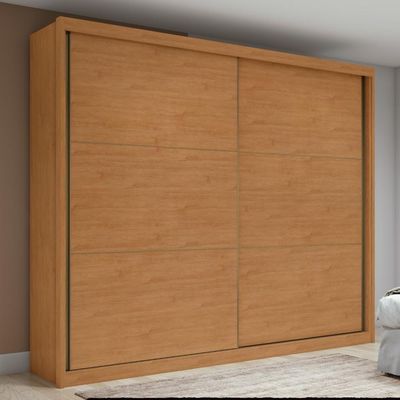 Guarda-roupa Casal 100% Mdf 2 Portas 6 Gavetas Easy Max Amendoa/off White