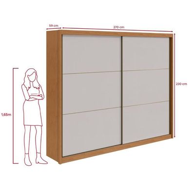 Guarda-roupa Casal 100% Mdf 2 Portas 6 Gavetas Easy Max Amendoa/off White