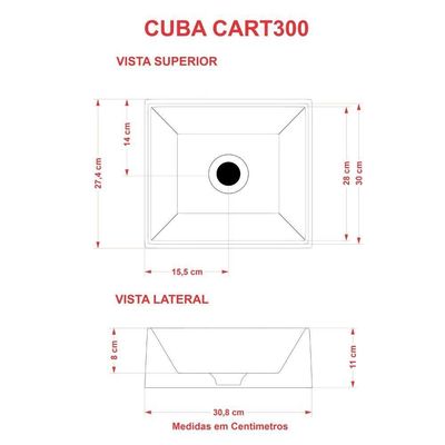 Cuba Apoio Retangular Riviera Rt30w Branca Branca