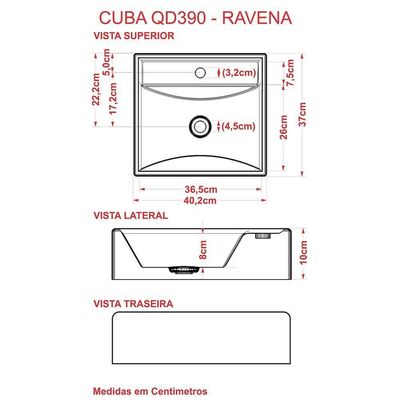 Conjunto Bancada C-cuba Q39 E Espelheira Metrópole 601 Branco Chess Carvalho