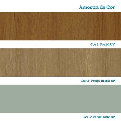 Cozinha 6 Peças Espaços Micro-ondas Slim Luciane Móveis Freijó/freijó Brasil/verde Jade