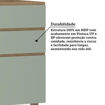 Cozinha 6 Peças Espaços Micro-ondas Slim Luciane Móveis Freijó/freijó Brasil/verde Jade