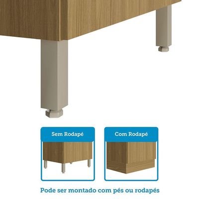Cozinha 6 Peças Espaços Micro-ondas Slim Luciane Móveis Freijó/freijó Brasil/verde Jade