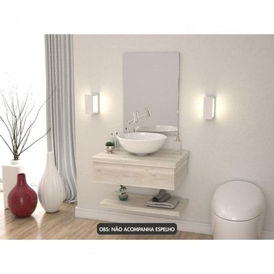 Conjunto Bancada C-cuba R35 E Prateleira Metrópole 605 Preto ônix Snow