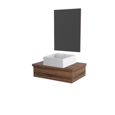 Conjunto Bancada C-cuba Q355 E Espelheira Metrópole 601 Carvalho Dark Nogal