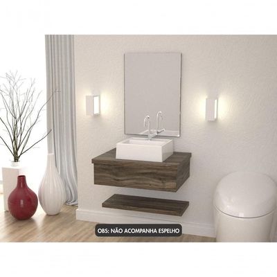 Conjunto Bancada C-cuba Q32 E Prateleira Metrópole 605 Carvalho Carvalho Dark