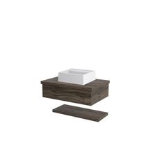 Conjunto Bancada C-cuba Q32 E Prateleira Metrópole 605 Carvalho Carvalho Dark