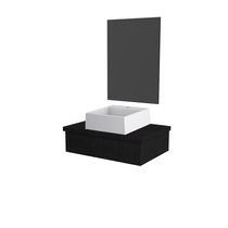 Conjunto Bancada C-cuba Q355 E Espelheira Metrópole 601 Nogal Preto ônix